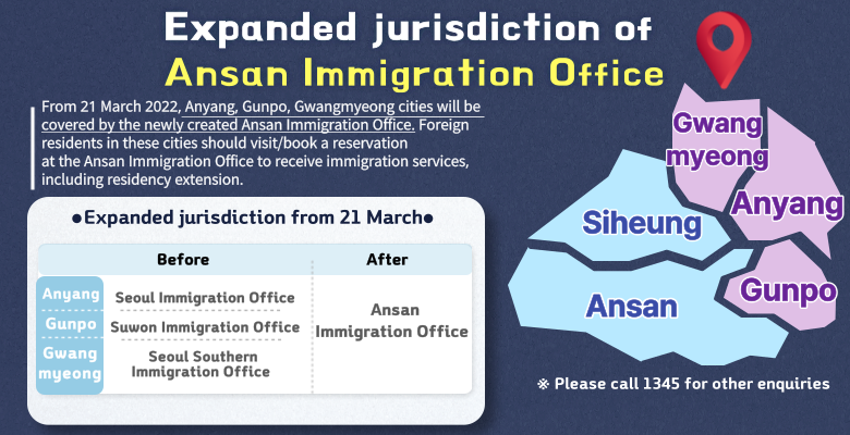 Expanded jurisdiction of Ansan Immigration Office